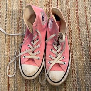 pink high top converse